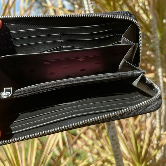 Kate Spade Continental Wallet Black White - Picture 2 of 4